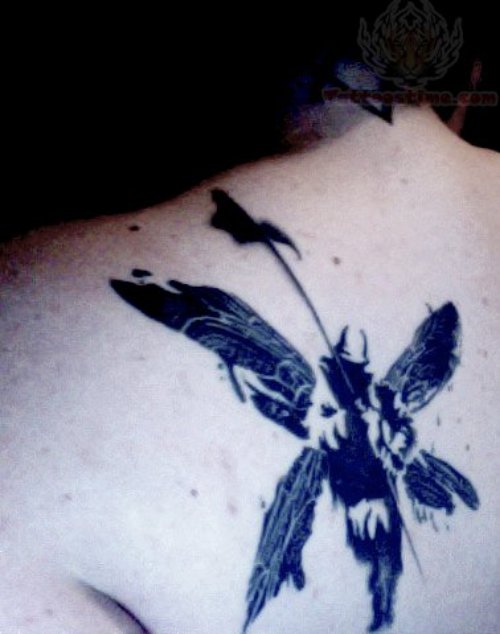 Linkin Park Soldier Back Shoulder Tattoo